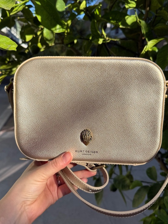 Kurt Geiger Handbags - Kurt Geiger Metallic Gold Crossbody Bag